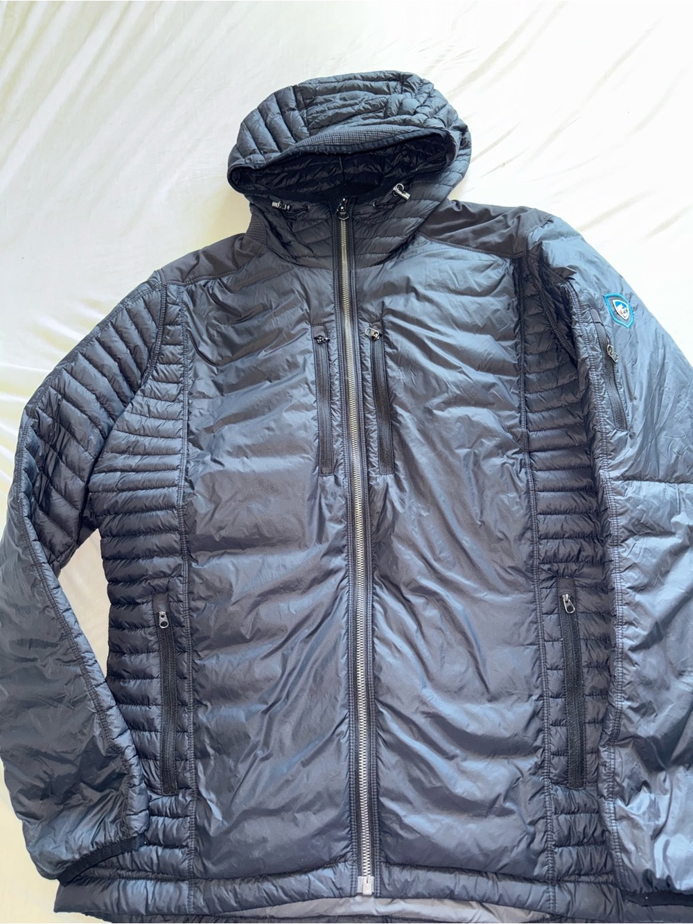 Kuhl Spyfire Down Hooded Puffer Parka Jacket Coat Black Women’s Size Large - Picture 3 of 8